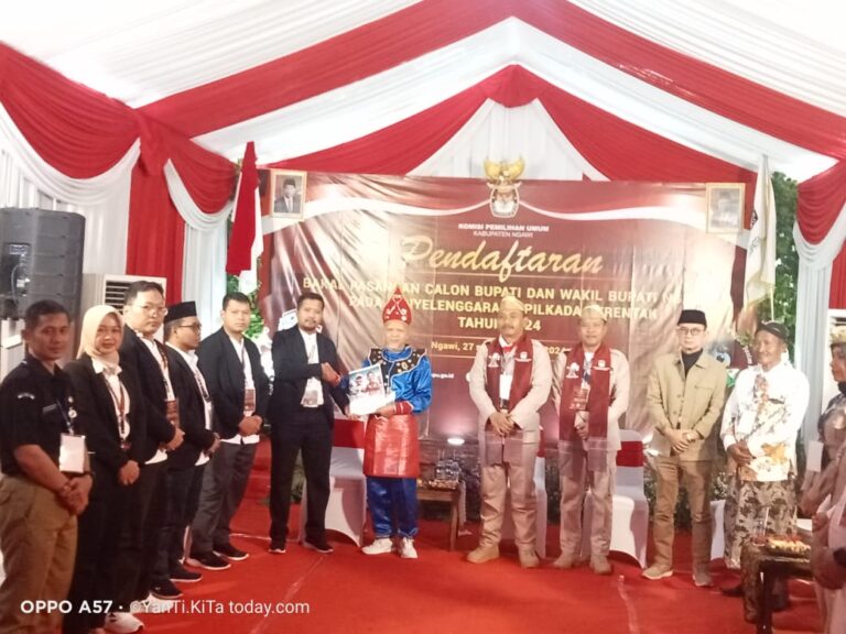 Angkat Tema Kebangsaan Dan Visi Misi Semesta Berencana , Incamben Cabup Cawabup Ngawi Berangkat Menjadi Calon Tunggal Di Pilkada Kab Ngawi 2024-2029