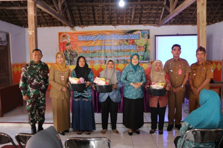 Percepat Penurunan Stunting, TMMD 122 Kodim 0809/Kediri bersama Pemerintah Kab. Kediri Gelar Workshop Olahan Makanan Sehat